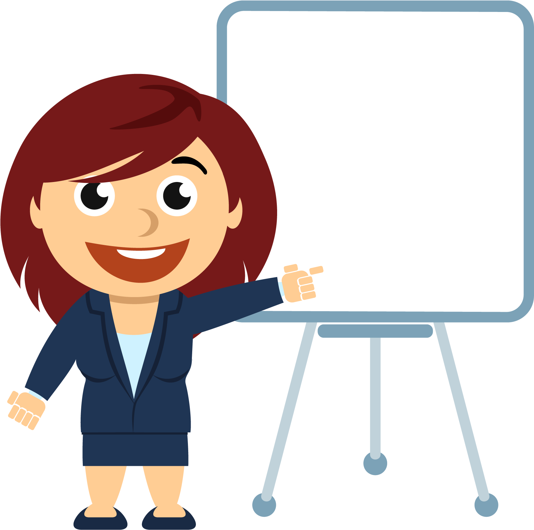 Animated Businesswoman Presentation PNG image
