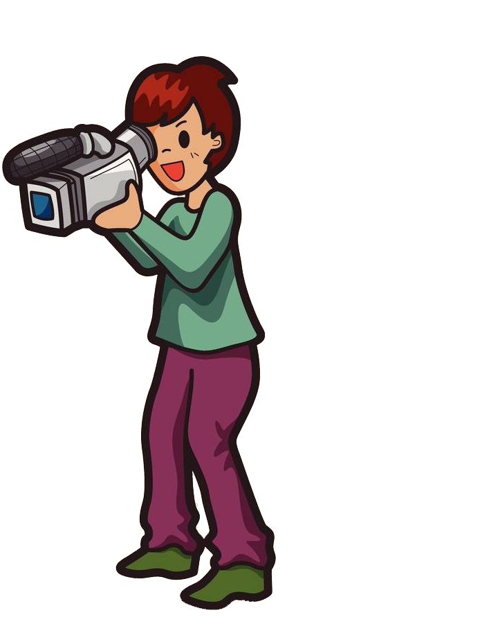 Animated Cameraman Illustration PNG image