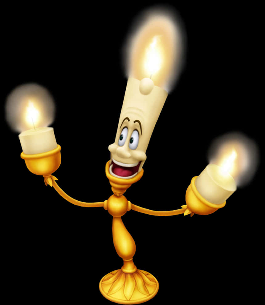 Animated Candelabra Character PNG image
