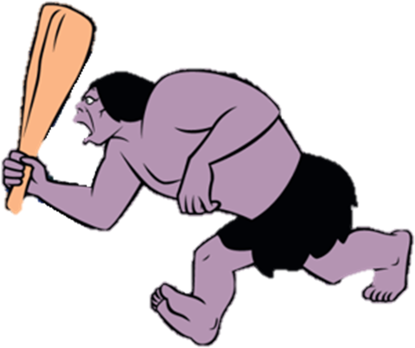 Animated Caveman Running With Club PNG image
