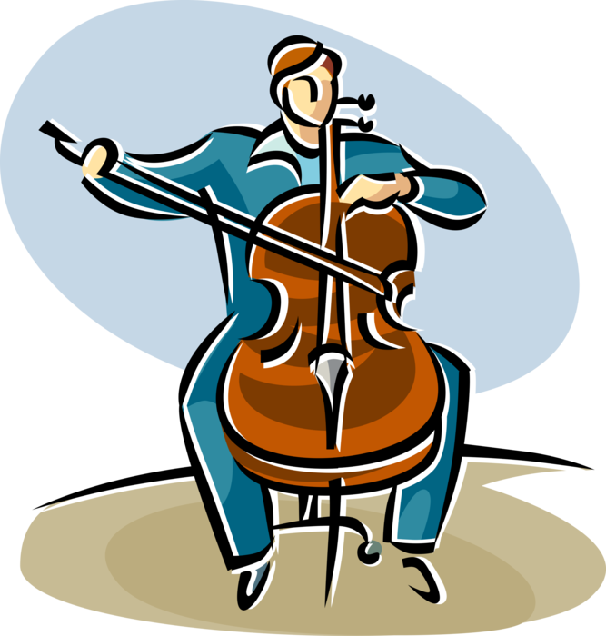 Animated Cellist Performance Art PNG image