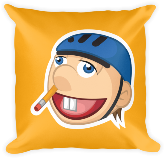 Animated Character Cushion Design PNG image