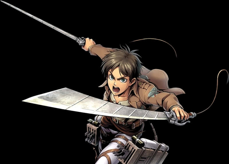 Animated Character Eren Attack Stance PNG image