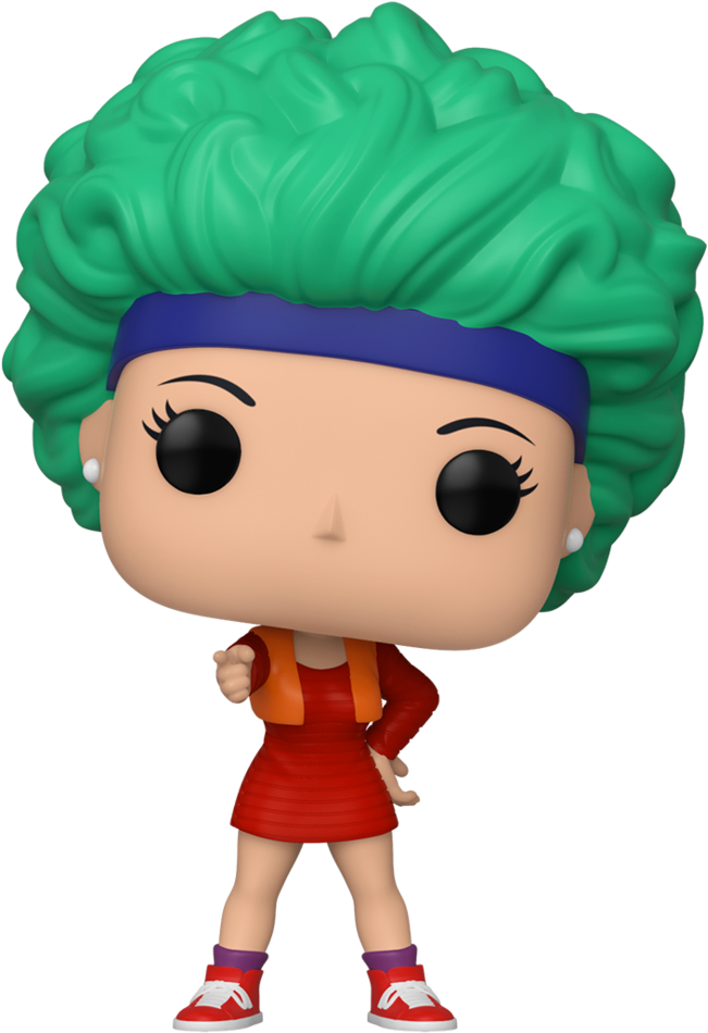 Animated Character Figurinewith Green Hair PNG image