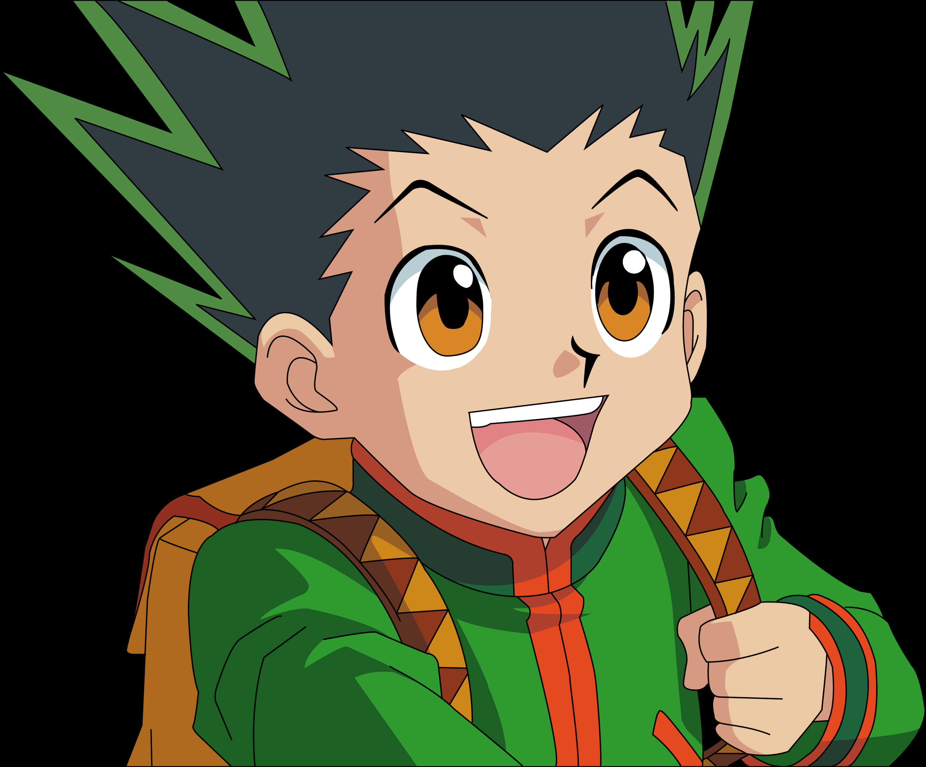 Animated Character Gon Freecss Smiling PNG image
