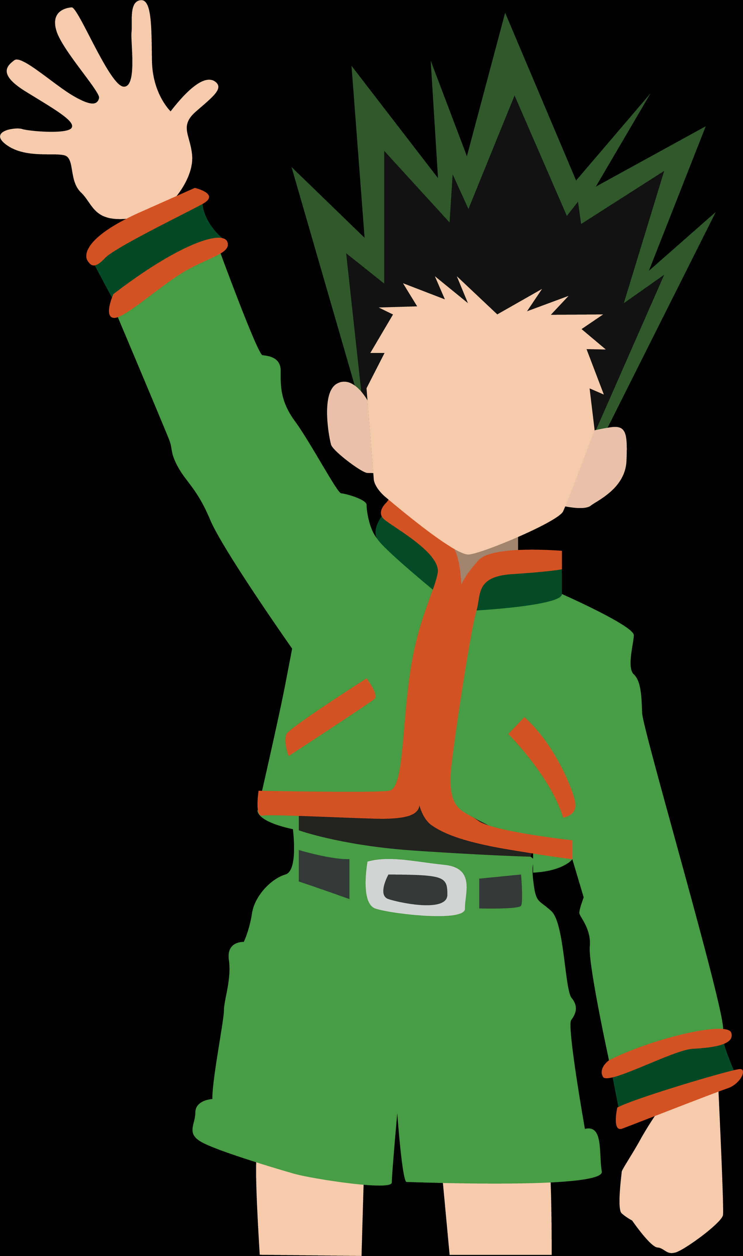 Animated Character Gon Waving Hand PNG image