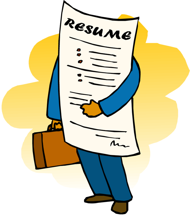 Animated Character Holding Resume PNG image