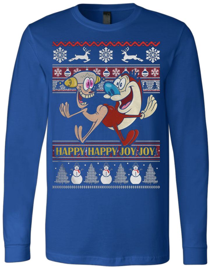 Animated Character Holiday Sweater Blue PNG image