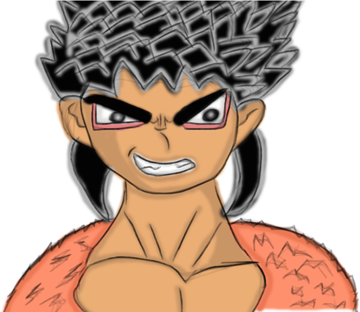 Animated Character Intense Expression PNG image