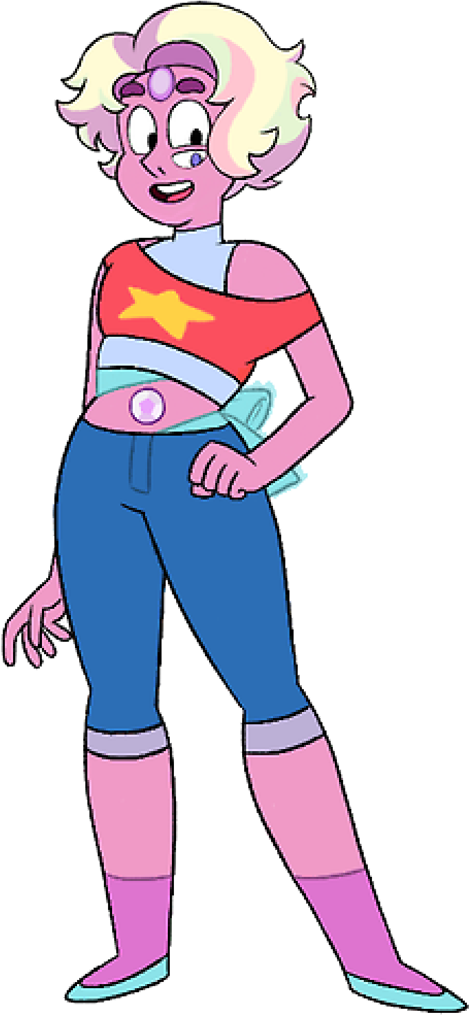 Animated Character Pink Hair Star Shirt PNG image