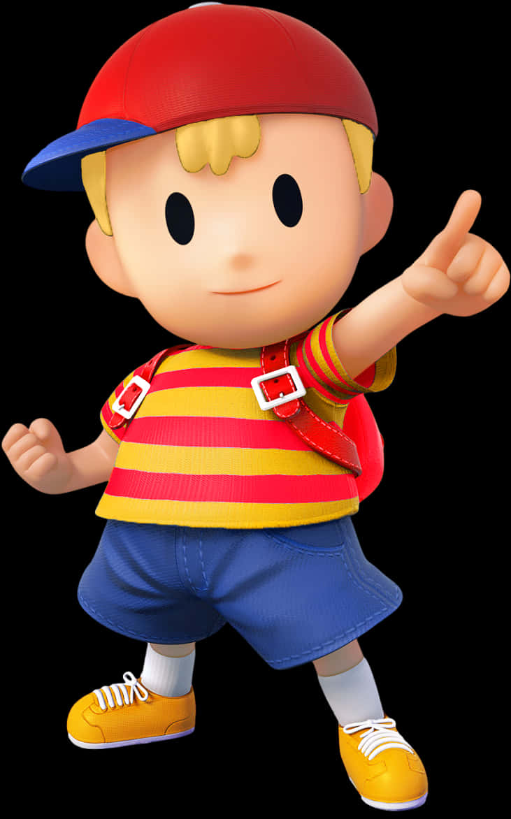 Animated Character Pointing Gesture PNG image
