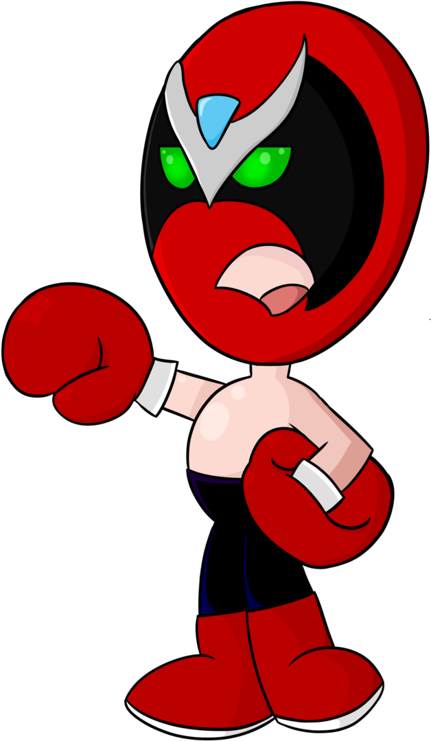 Animated Character Red Boxing Gloves PNG image