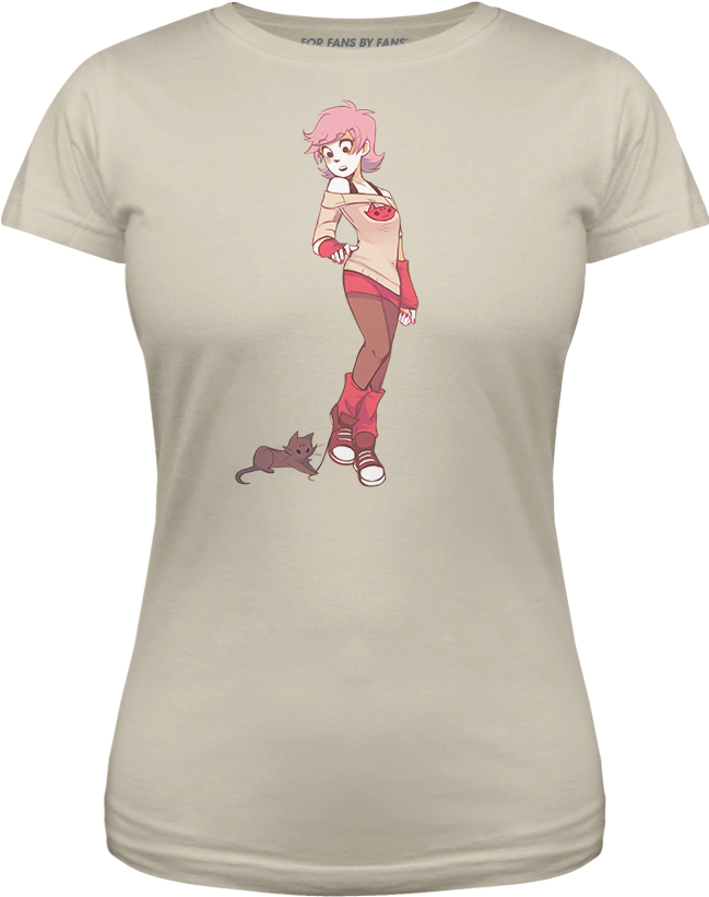 Animated Character Red Sneakers Cat T Shirt Design PNG image