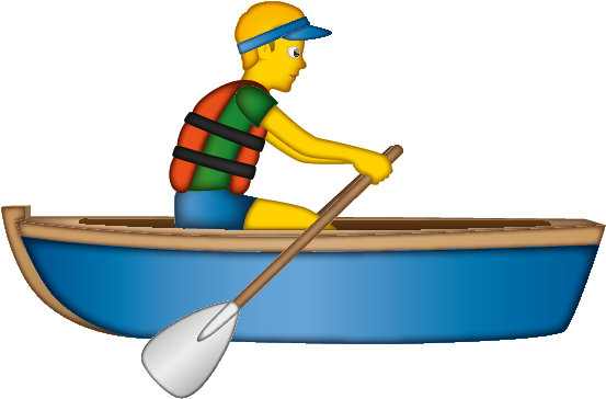 Animated Character Rowing Boat PNG image