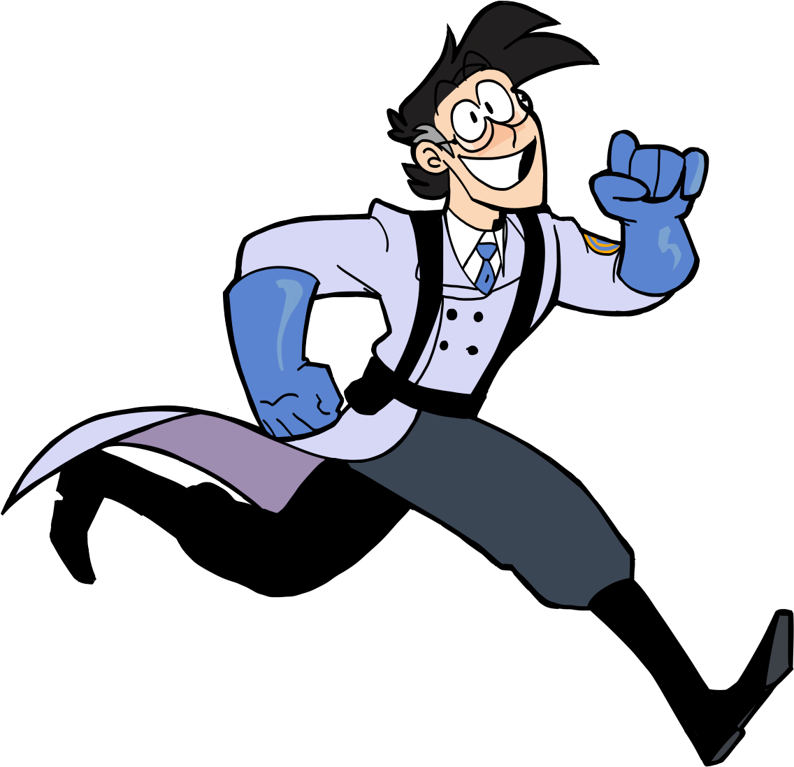 Animated Character Running Pose PNG image