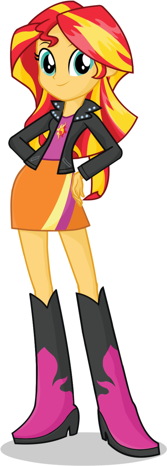 Animated Character Sunset Inspired Outfit PNG image