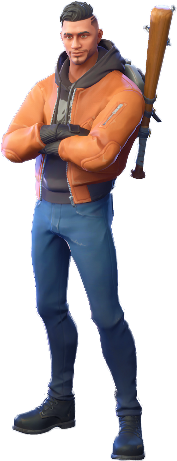 Animated Character With Baseball Bat PNG image