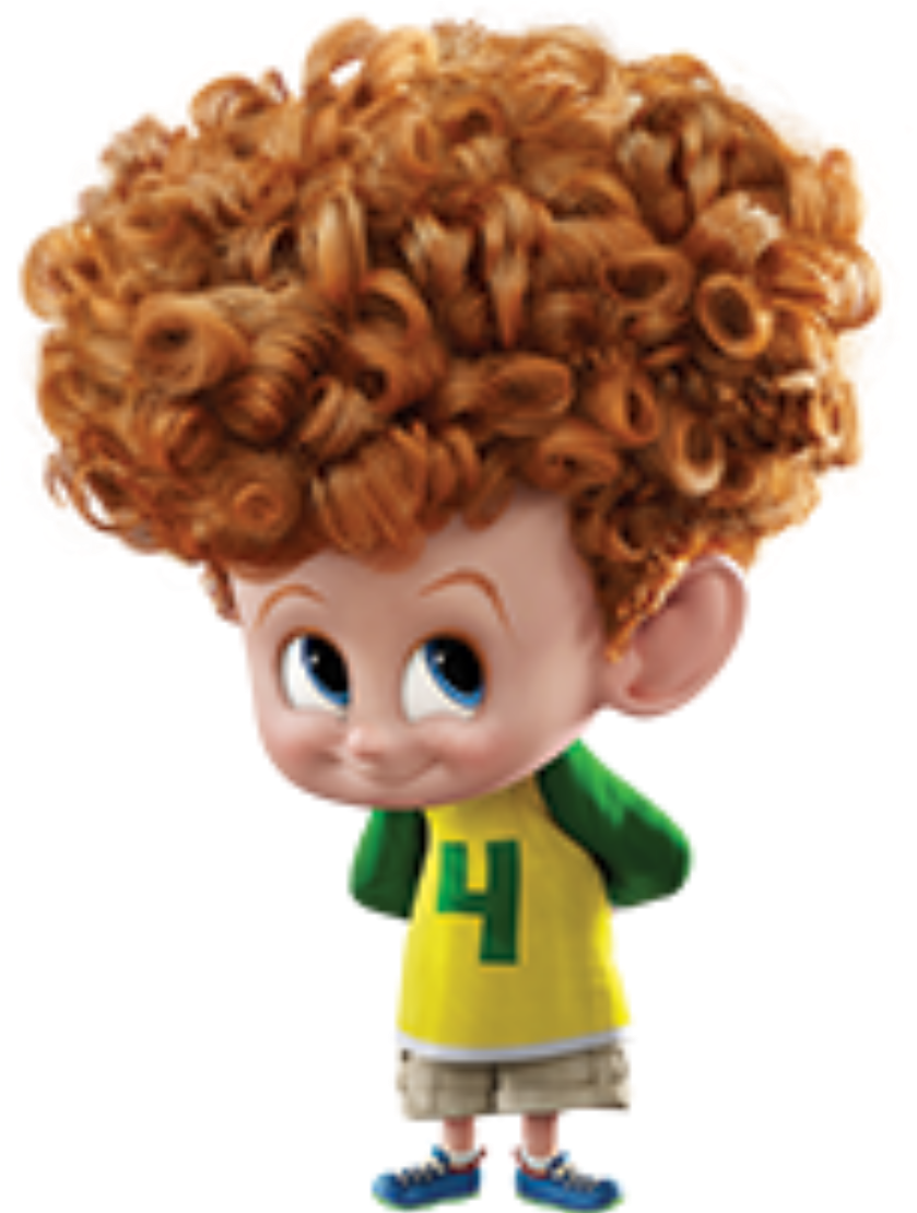 Animated Character With Curly Hair PNG image