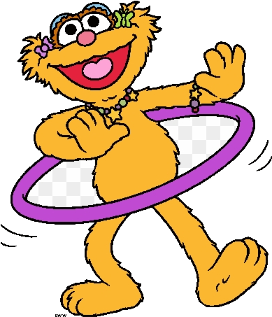 Animated Character With Hula Hoop PNG image