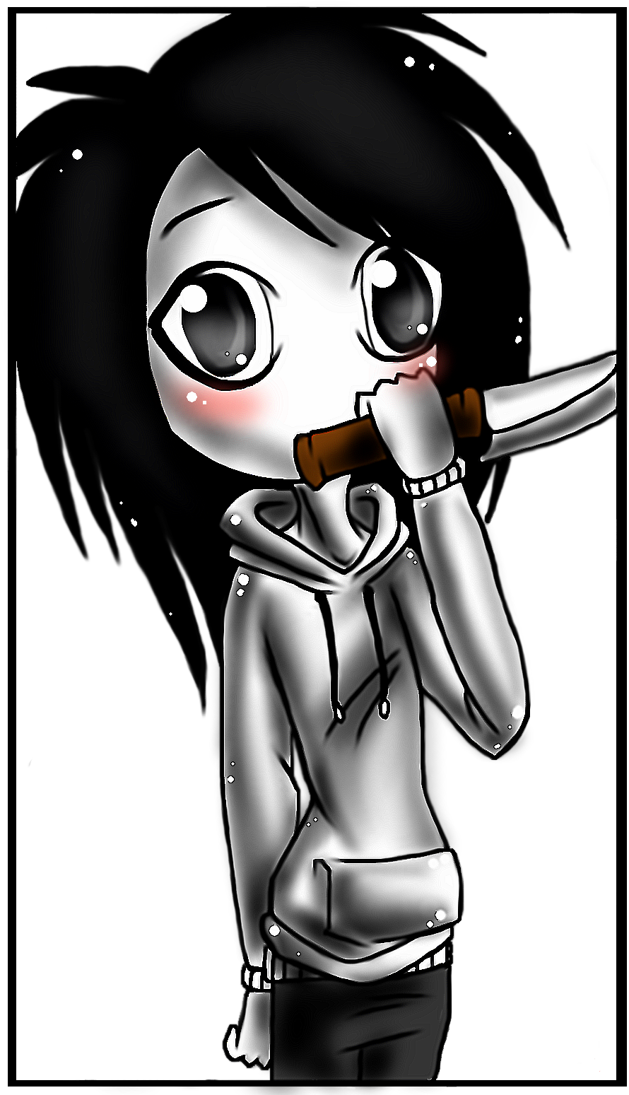 Animated Character With Knife PNG image