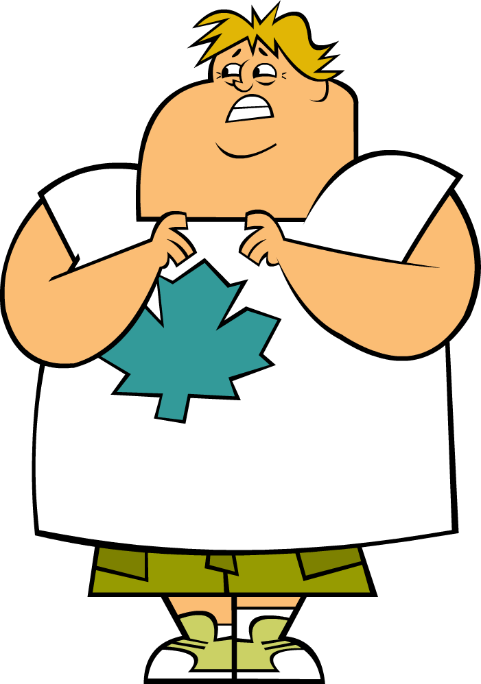 Animated Character With Maple Leaf Shirt PNG image