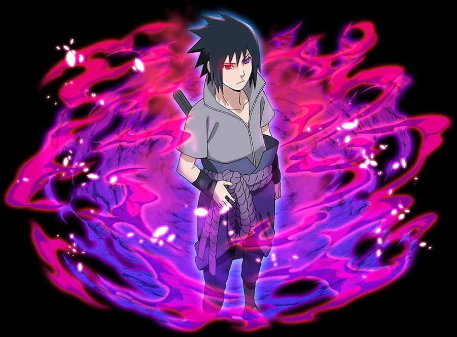 Animated Character With Purple Aura PNG image