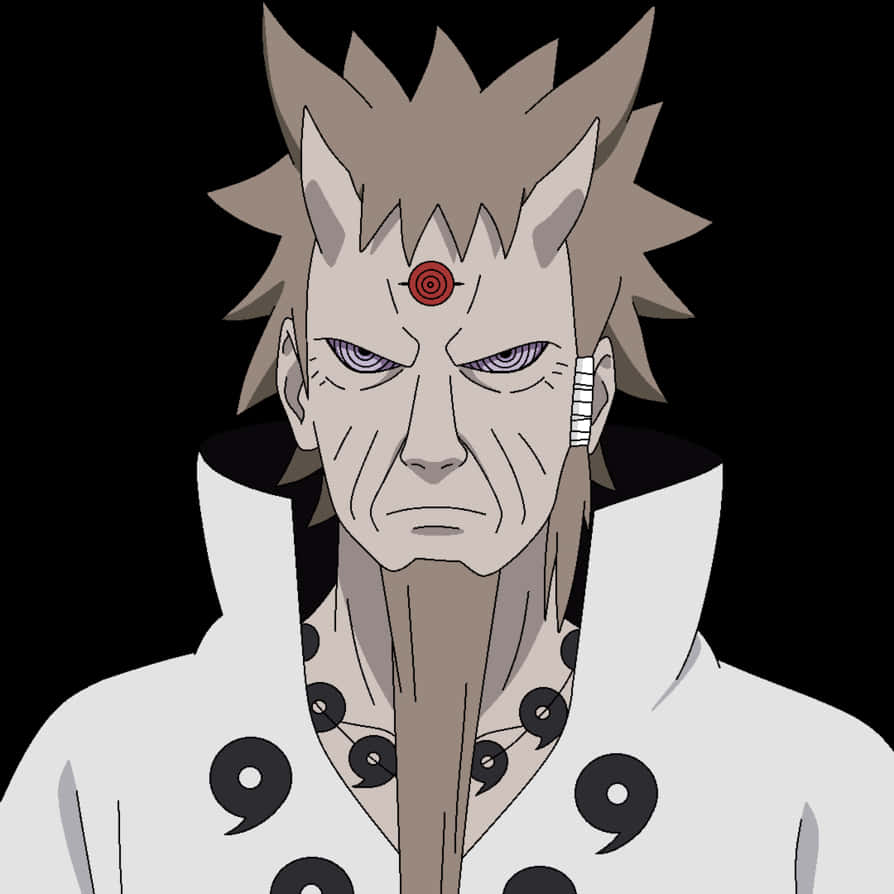 Animated Character With Rinnegan Eye PNG image