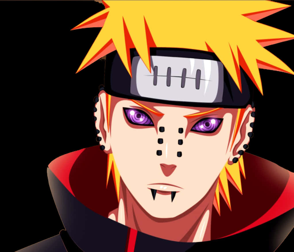 Animated Character With Rinnegan Eyes PNG image