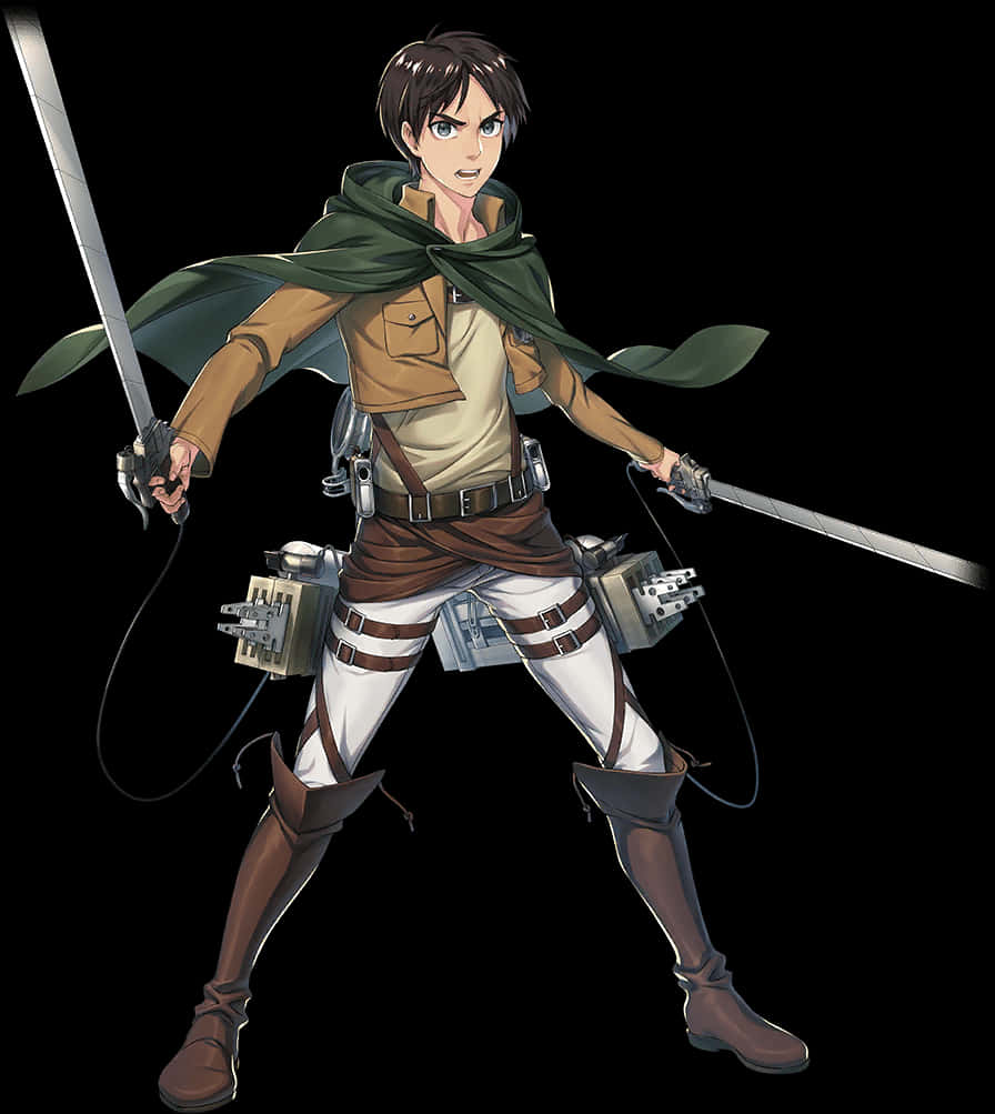 Animated Character With Swordand Gear PNG image