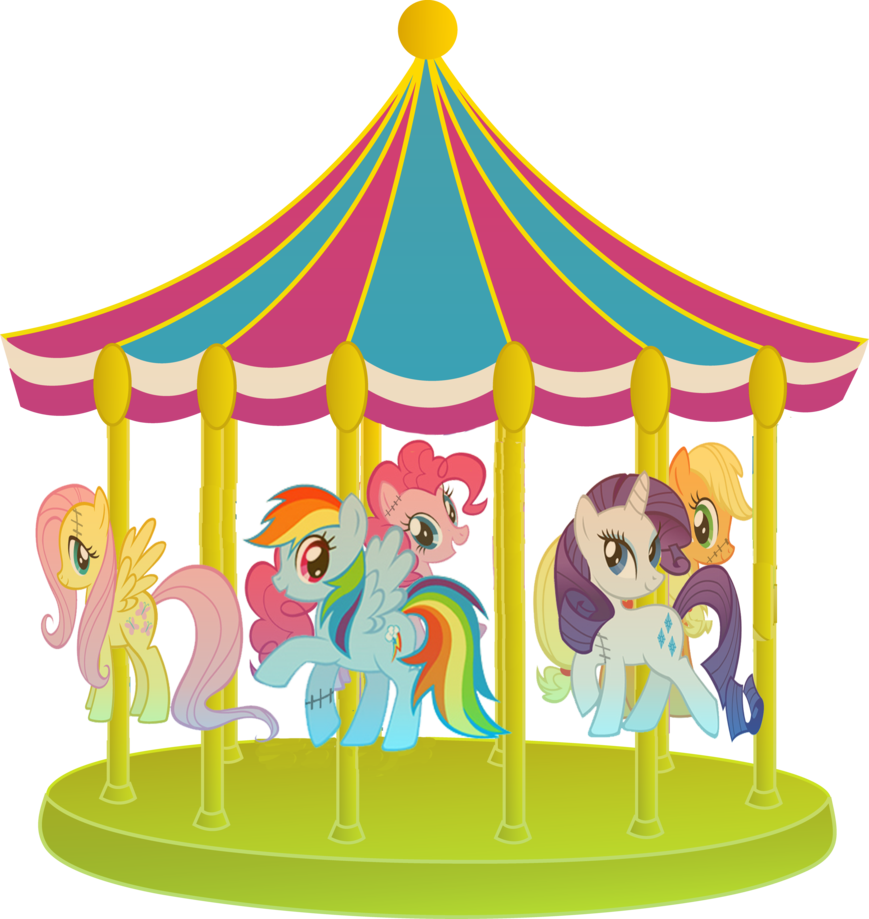 Animated Characters Carousel Ride PNG image