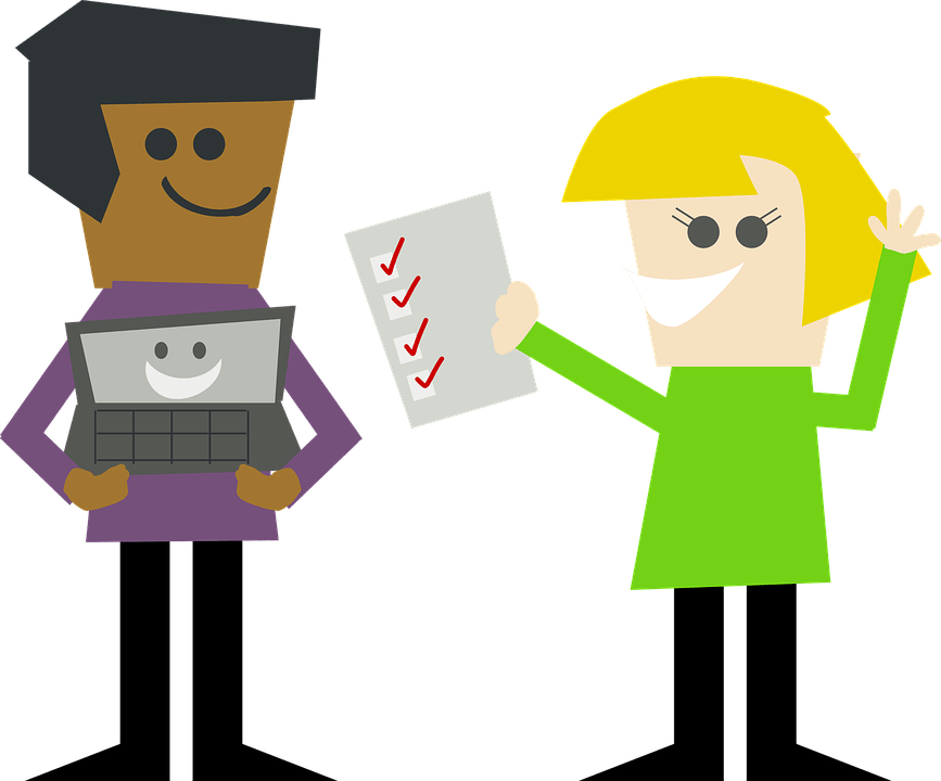 Animated Characters Completing Tasks Checklist PNG image