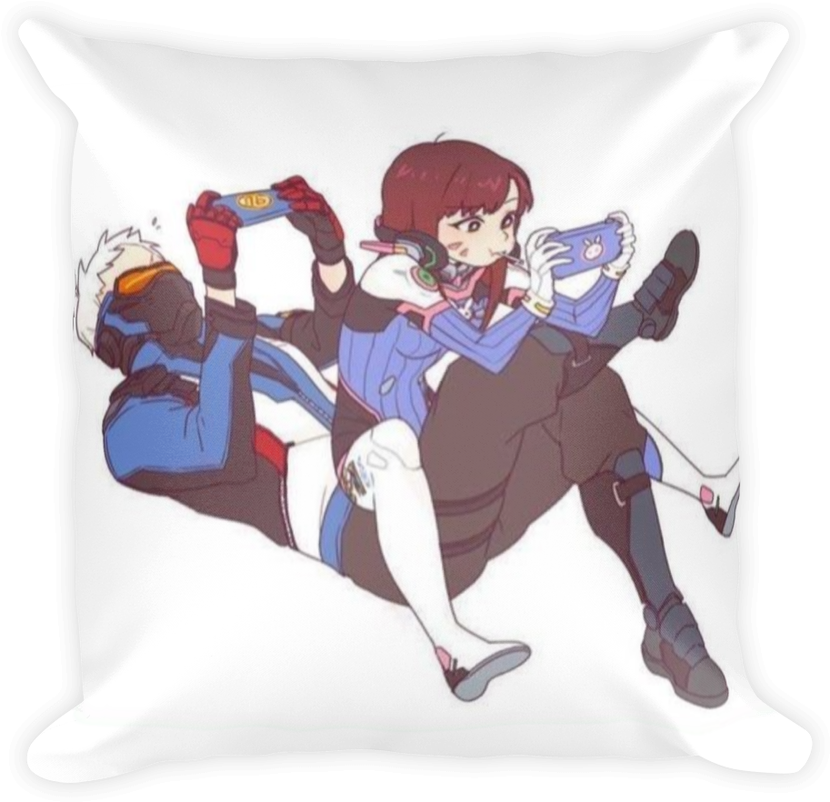 Animated Characters Cushion Design PNG image