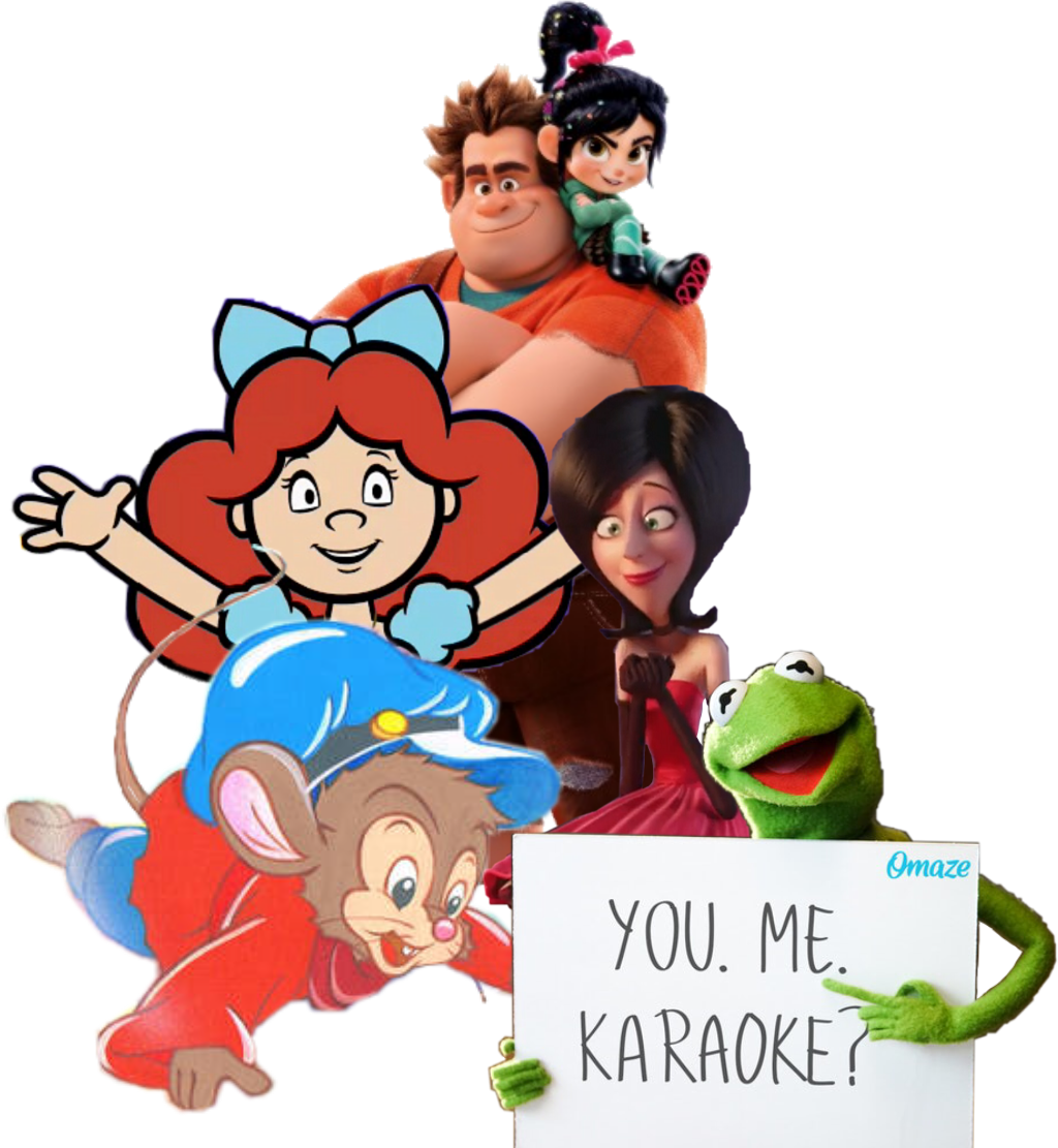 Animated Characters Karaoke Invitation PNG image