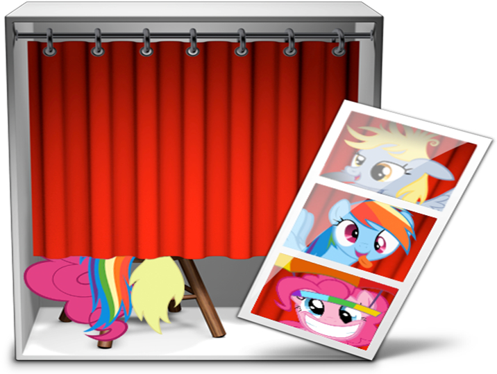 Animated Characters Photobooth Session PNG image