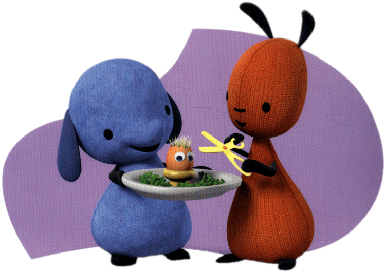 Animated Characters Sharing Food PNG image