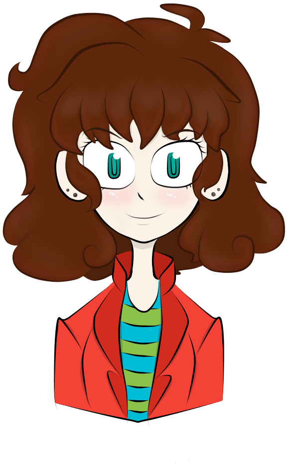 Animated Characterwith Green Eyesand Red Jacket PNG image
