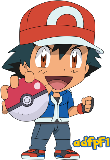 Animated Characterwith Pokeball PNG image