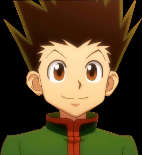 Animated Characterwith Spiky Hair PNG image