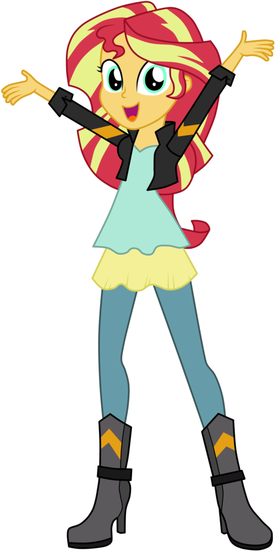 Animated Cheerful Girl Character PNG image