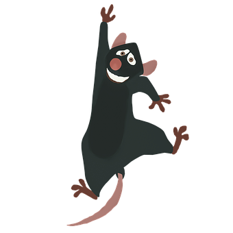 Animated Cheerful Mouse Character PNG image