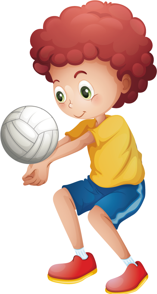 Animated Child Volleyball Player PNG image