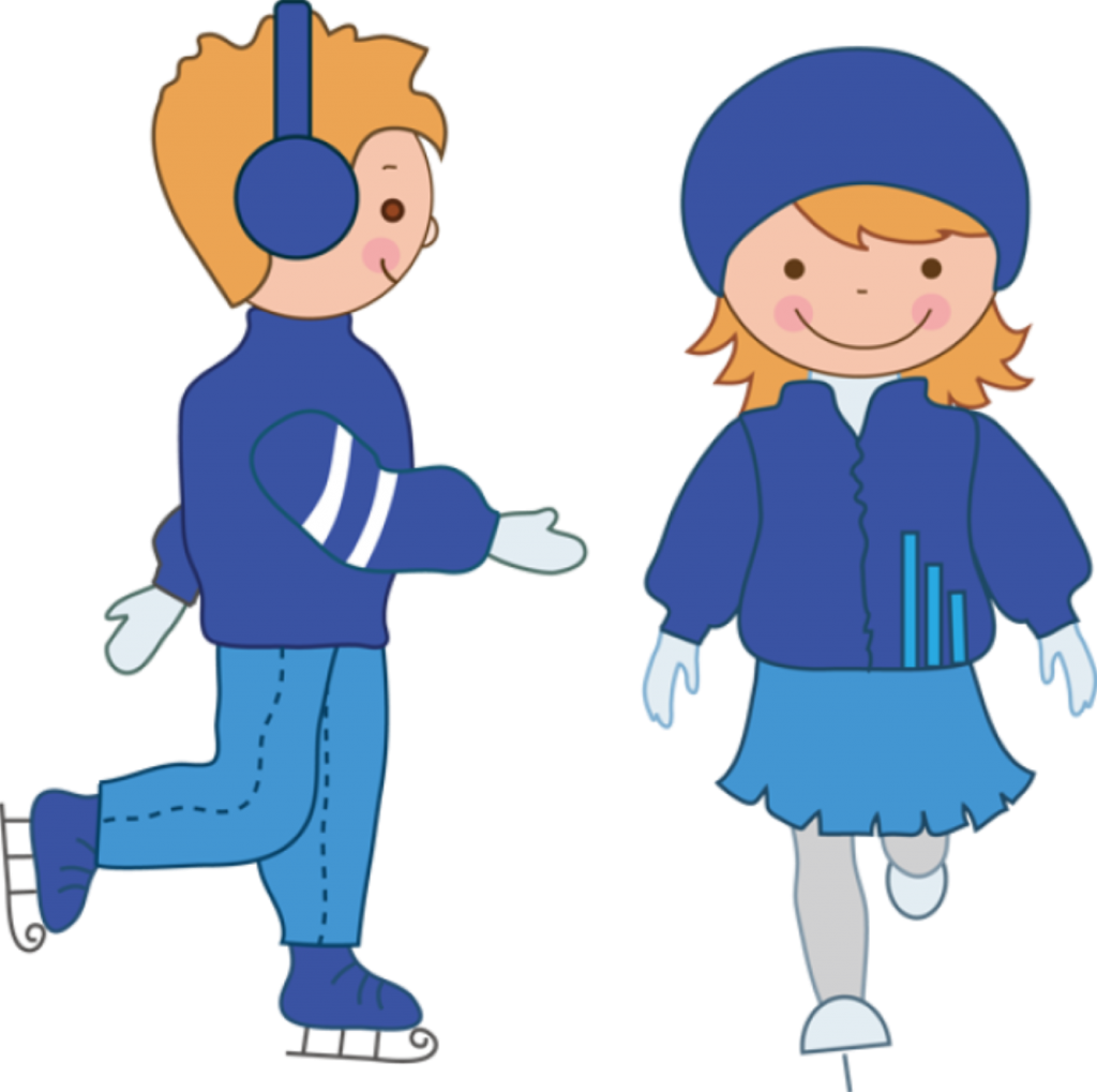 Animated Children Ice Skating PNG image