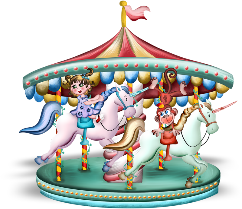 Animated Childrens Carousel Ride PNG image
