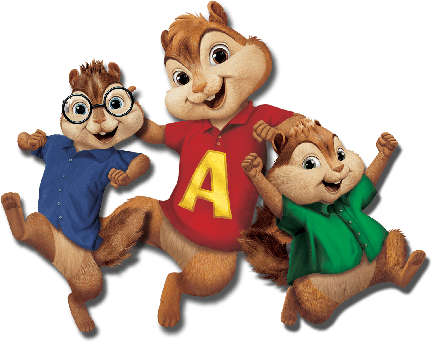 Animated_ Chipmunk_ Trio_ Jumping PNG image