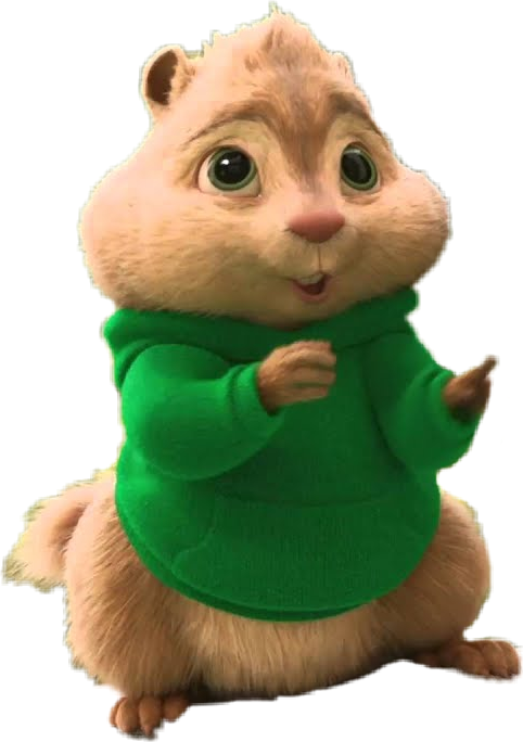 Animated Chipmunkin Green Sweater PNG image