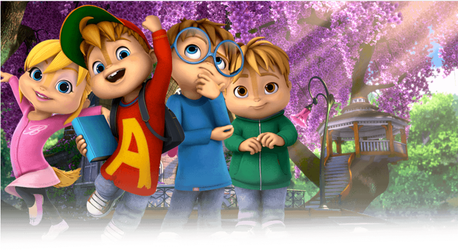 Animated Chipmunks Adventure PNG image