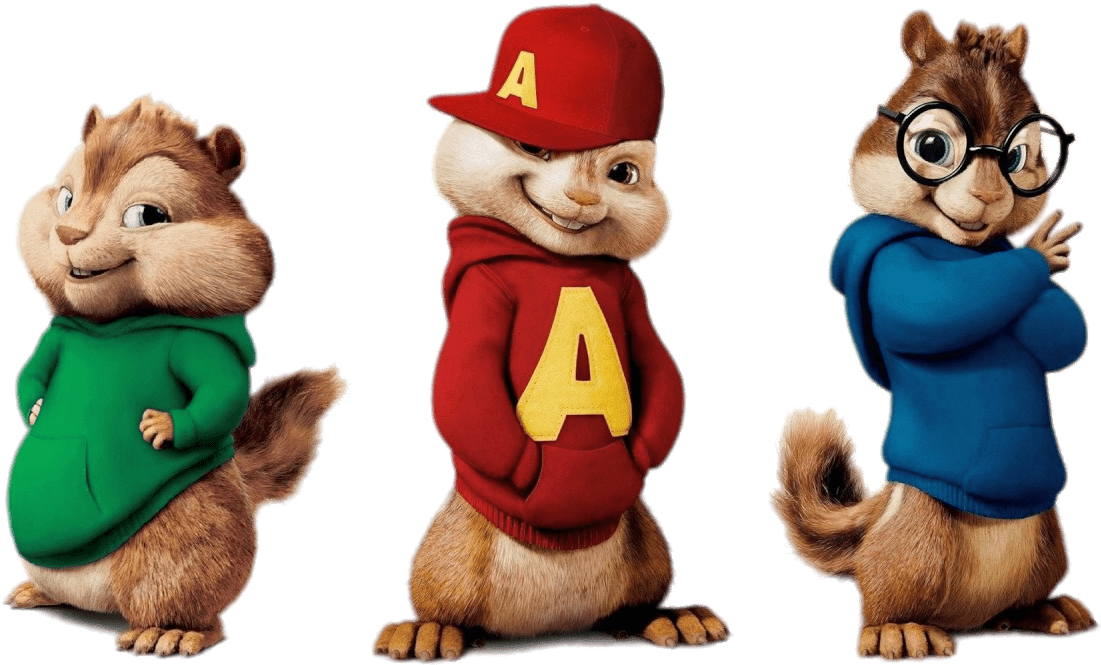 Animated_ Chipmunks_ Posing PNG image