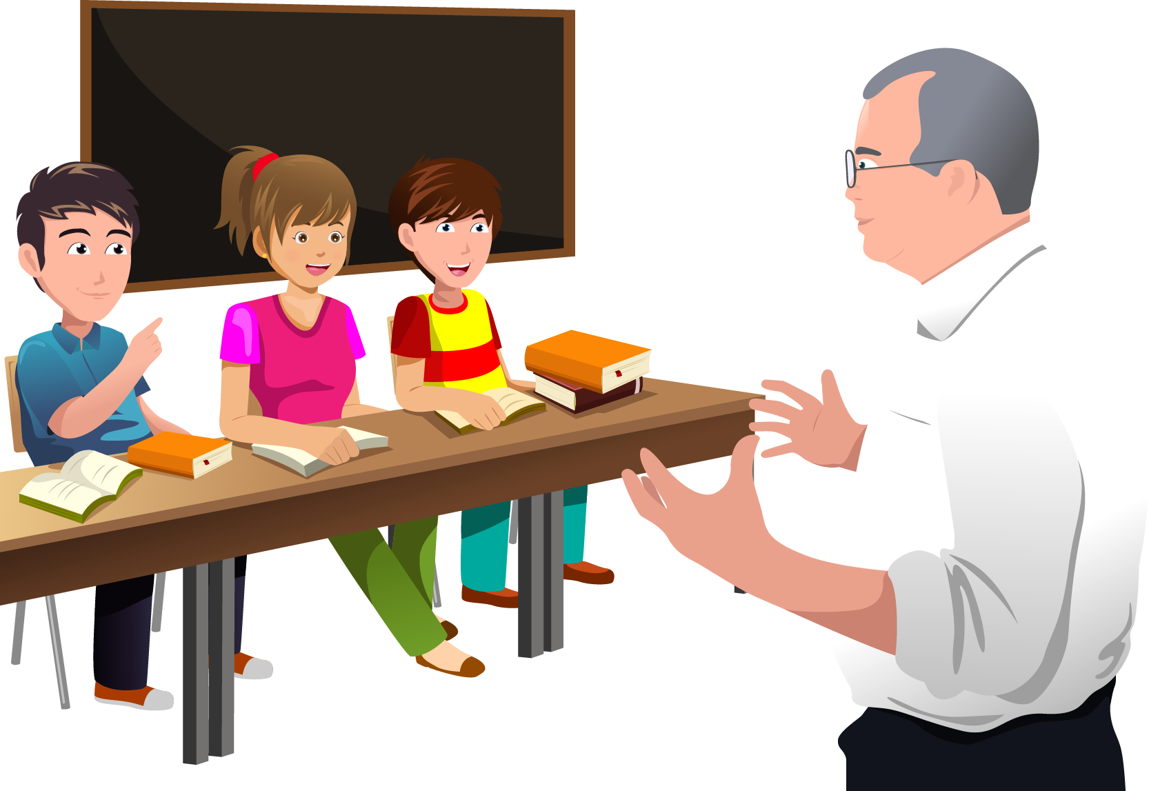 Animated Classroom Session PNG image