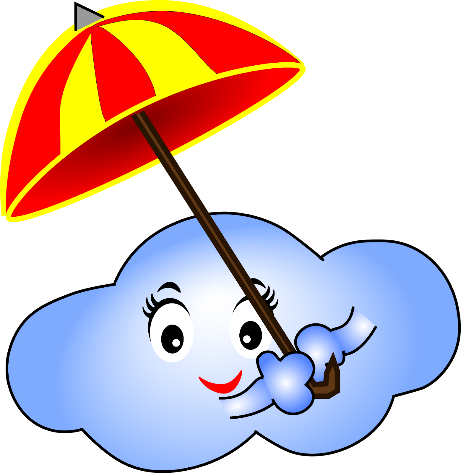 Animated Cloud With Umbrella PNG image