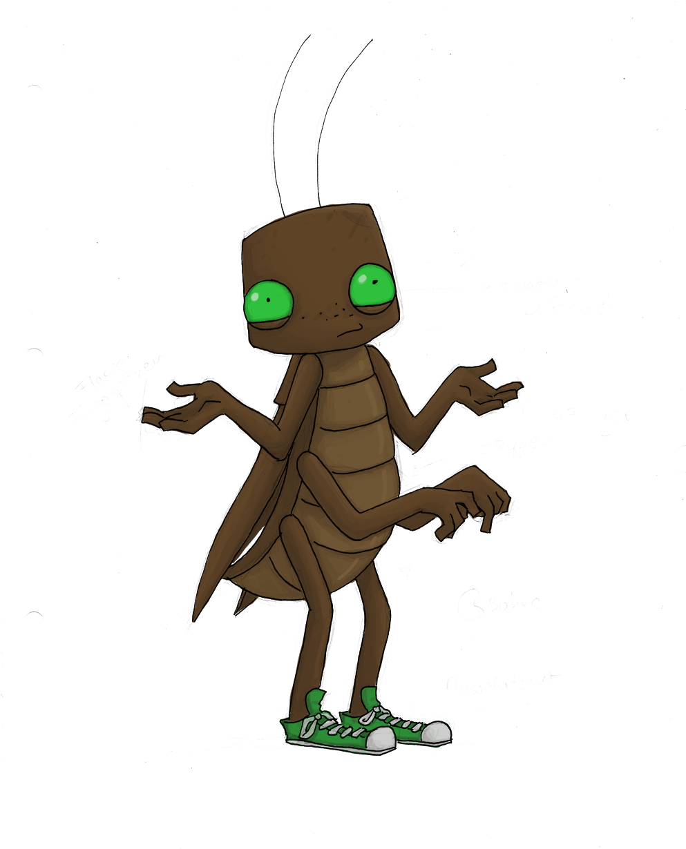 Animated Cockroach Character Illustration PNG image